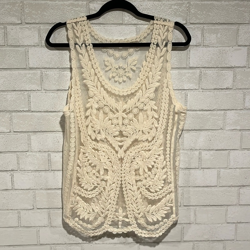 EUC Capri Boho Embroidered Top